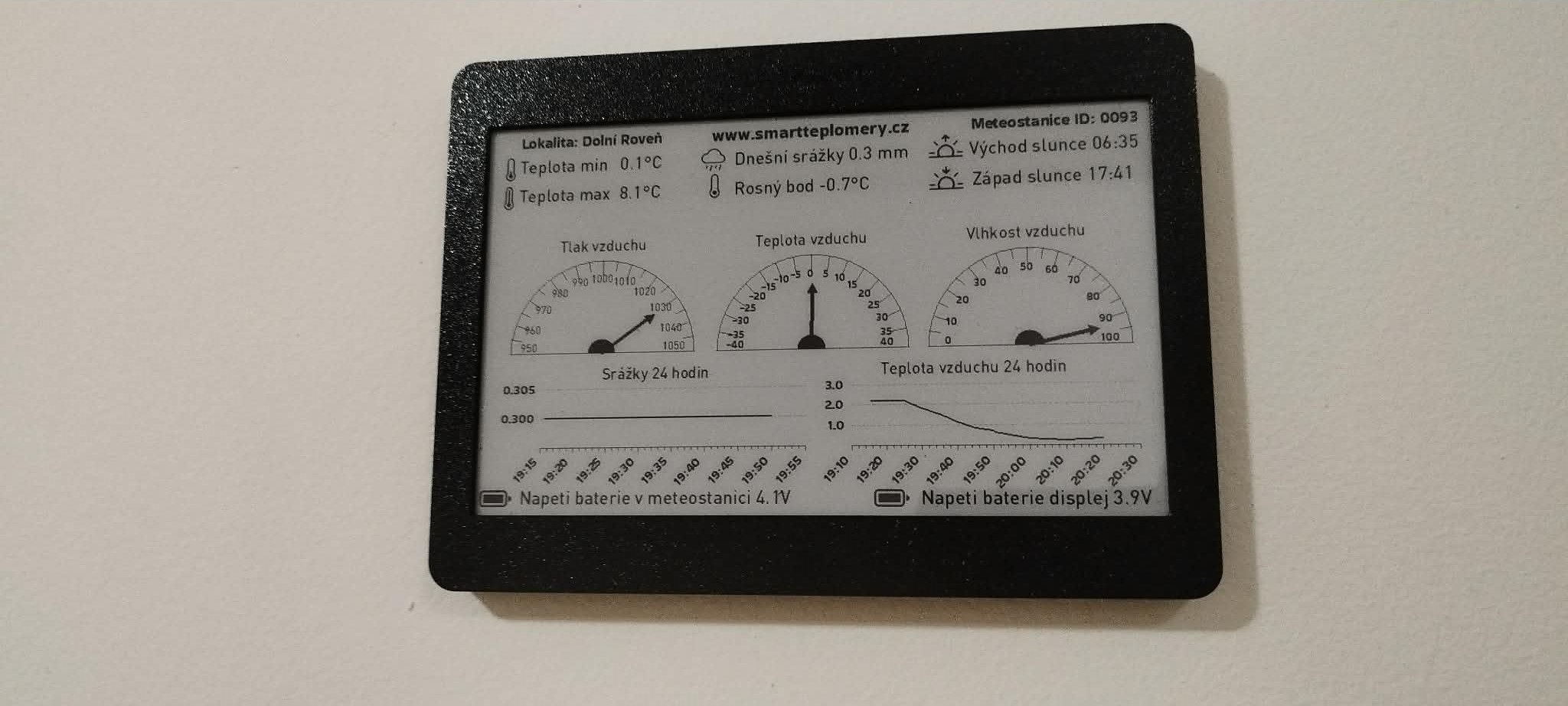 Vnitřní jednotka k meteostanici